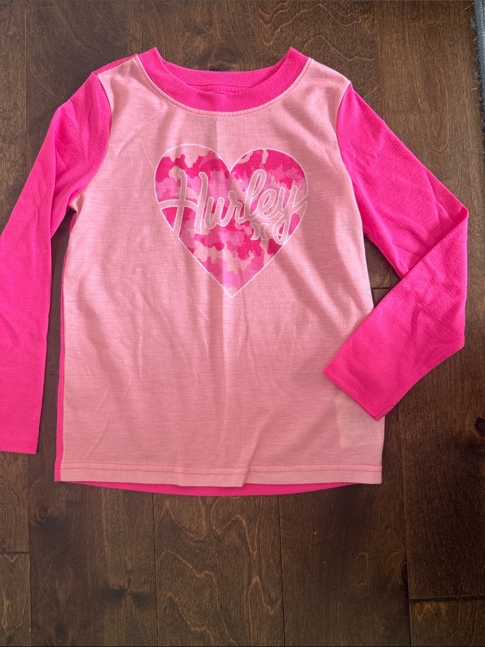 Hurley Pink Heart Long-Sleeve Tee